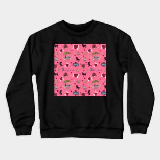 Bonjour Paris! on Rose’ Background by MarcyBrennanArt Crewneck Sweatshirt